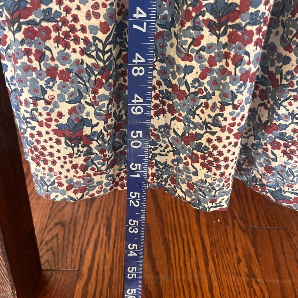 Nation LTD Pima Cotton Martine Casual Peasant Floral Smocked Midi Dress Small - Picture 6 of 12